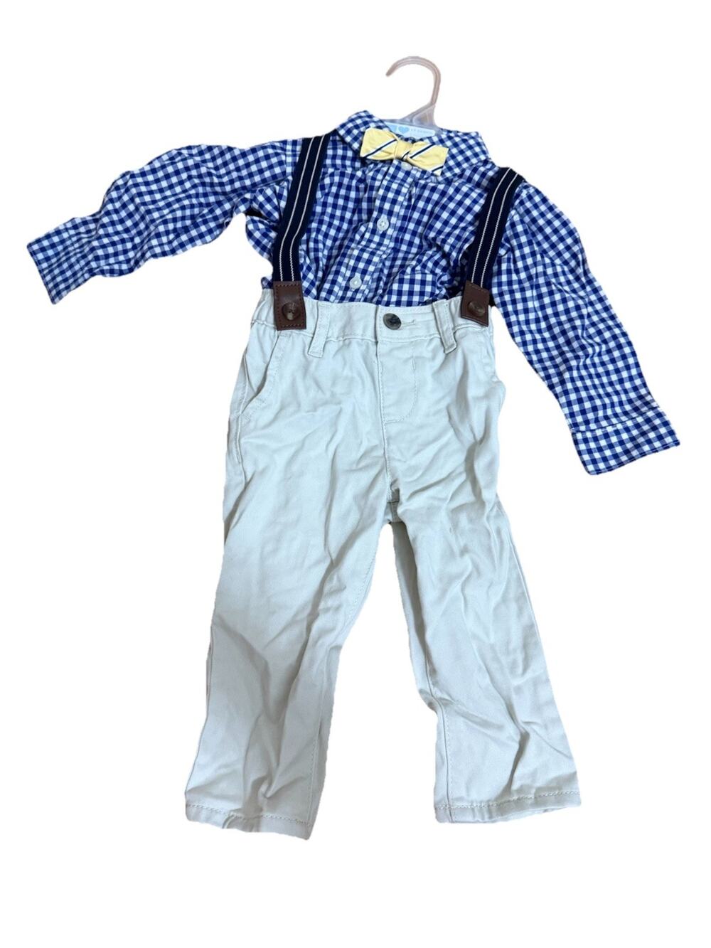 *NEW* THE CHILDREN’S PLACE Boy Jump Suit Pants, Bow Tie & Suspenders Age 12-18 M